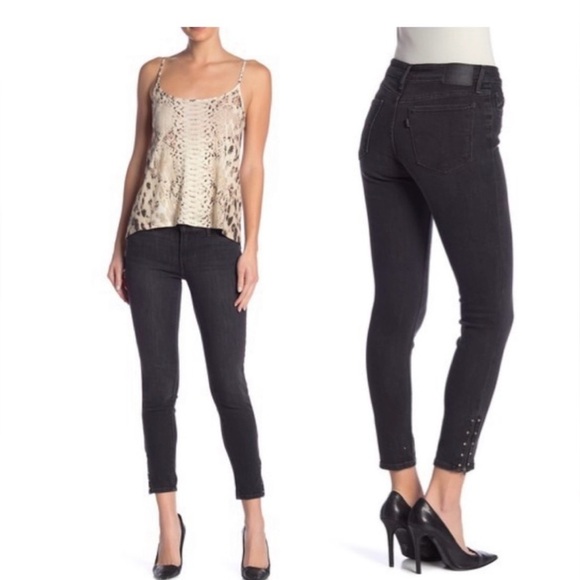 Levi’s 711 Skinny Stud Ankle Zip Stella Smoke Wash - Picture 1 of 10